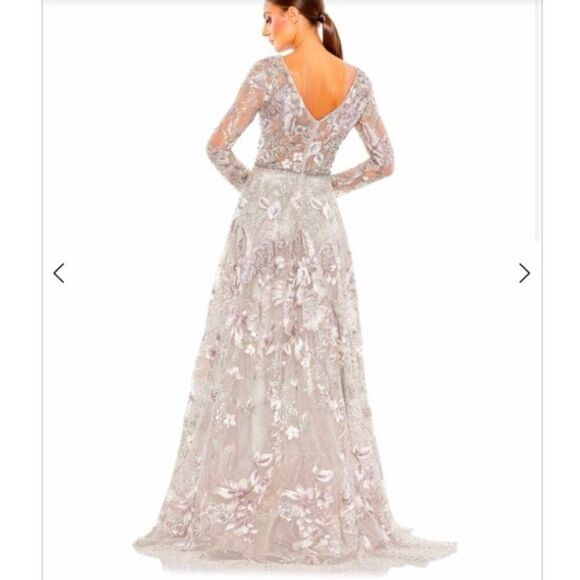Mac Duggal 20214 Vintage Lilac Gown Long Evening Prom Gala Dress Size 10 Wedding - Picture 3 of 11